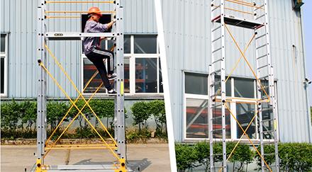 建筑高空安全施工选择铝合金脚手架